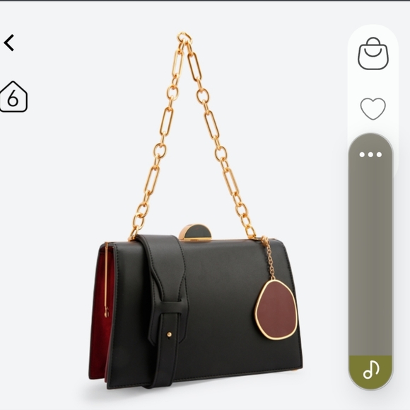 Charles & Keith Handbags - Charles & Keith Black Bag with Gold Chain and Pendant